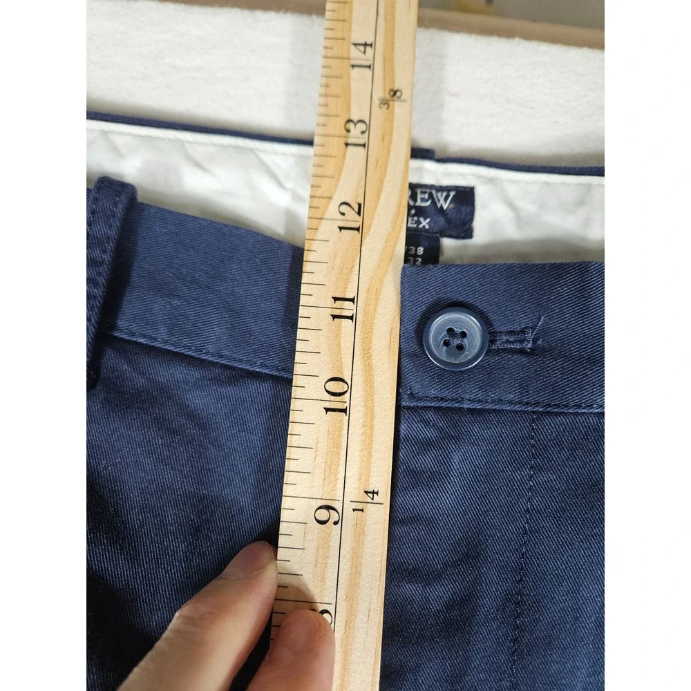 J.Crew Flex Straight Chino Pants Mens 38x32 Navy Blue Stretch Twill H3186 NEW